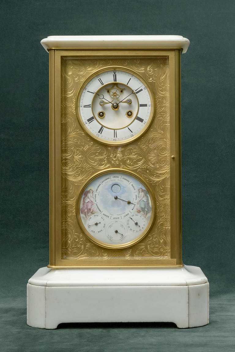 Franse pendule met eeuwigdurende kalender ca 1850